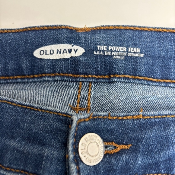 Old Navy The Perfect Straight Ankle Raw Hem Women's size 10 Dark Blue Denim Jean - Picture 2 of 4